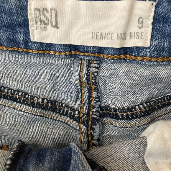 RSQ Cutoff Shorts Womens Size 9 Venice Midrise Denim Distressed - Picture 2 of 5